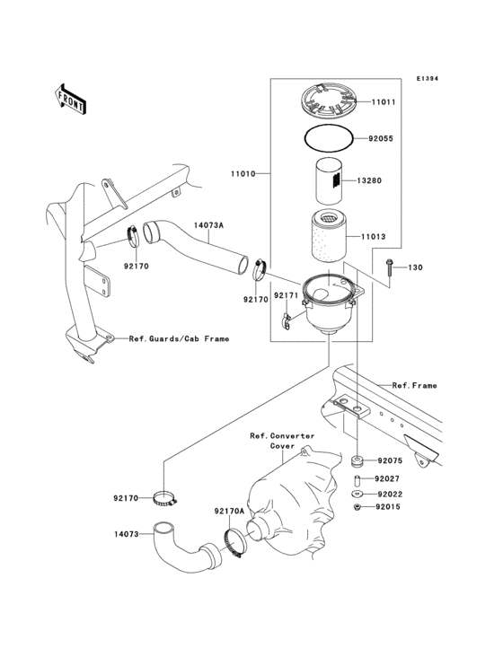 Air cleaner-belt converter