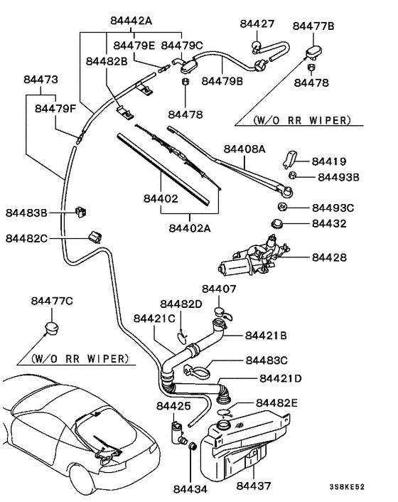 Rear window wiper & washer