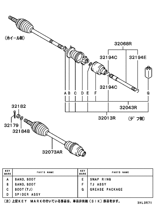Front axle drive shaft