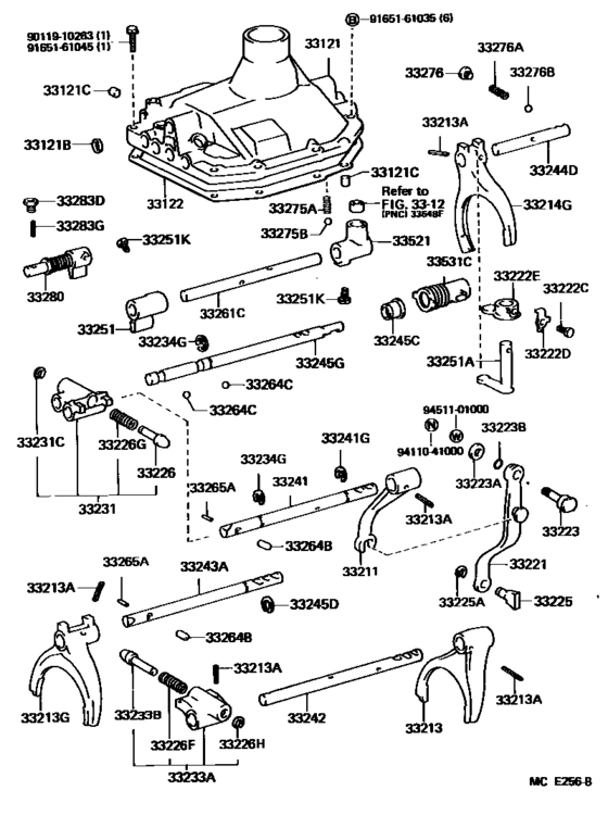 Gear Shift Fork & Lever Shaft (Mtm)
