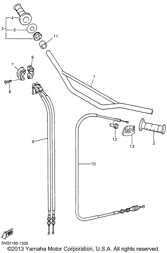 Steering handle & cable