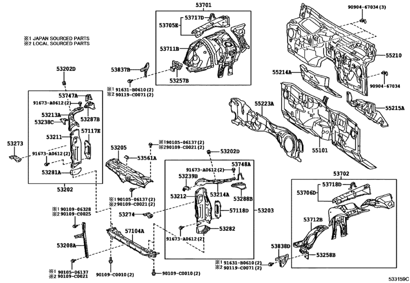 Front Fender Apron & Dash Panel