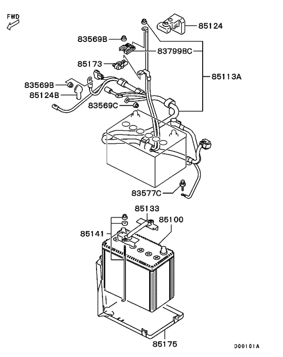 Battery cable & bracket