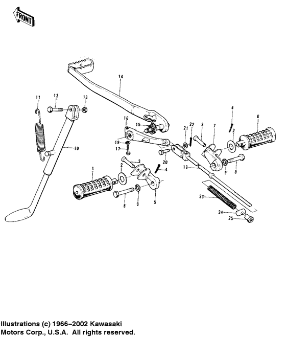 Footrests/stand/brake pedal