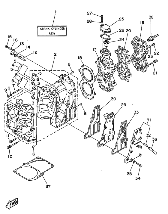 Cylinder. crankcase