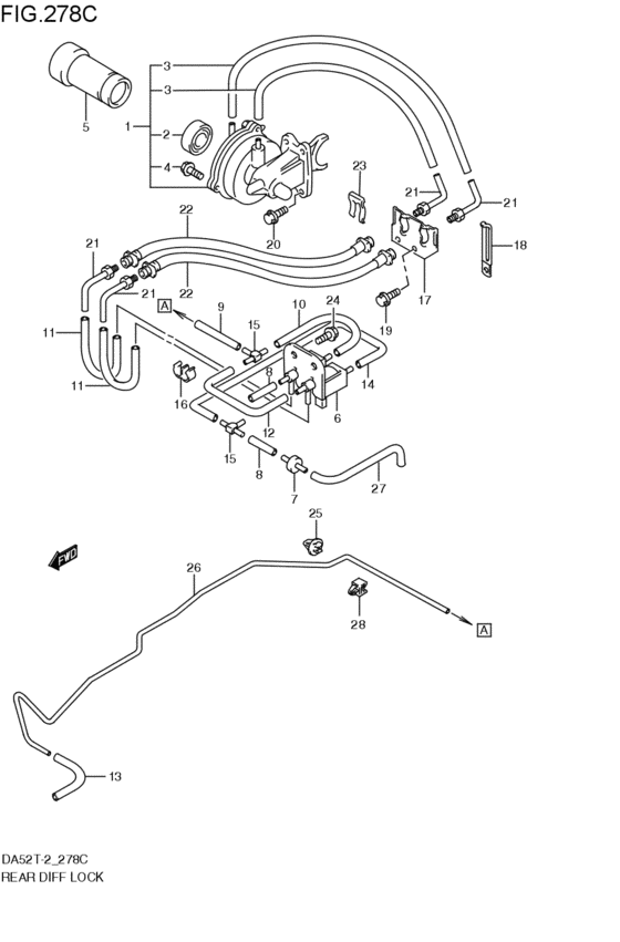 rear differential locking device