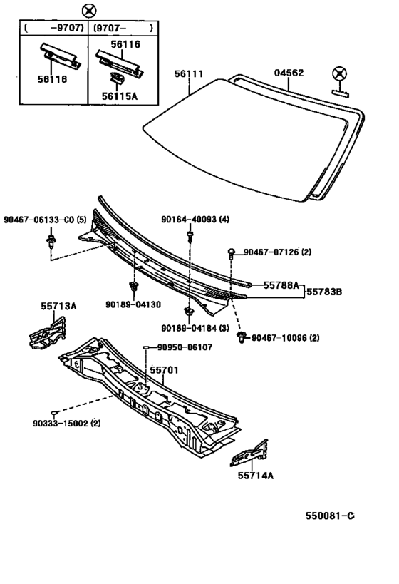 Cowl Panel & Windshield Glass