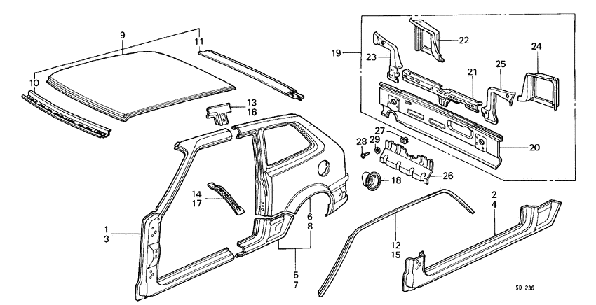 Body structure components