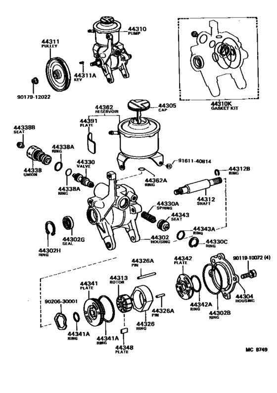 Vane Pump & Reservoir (Power Steering)