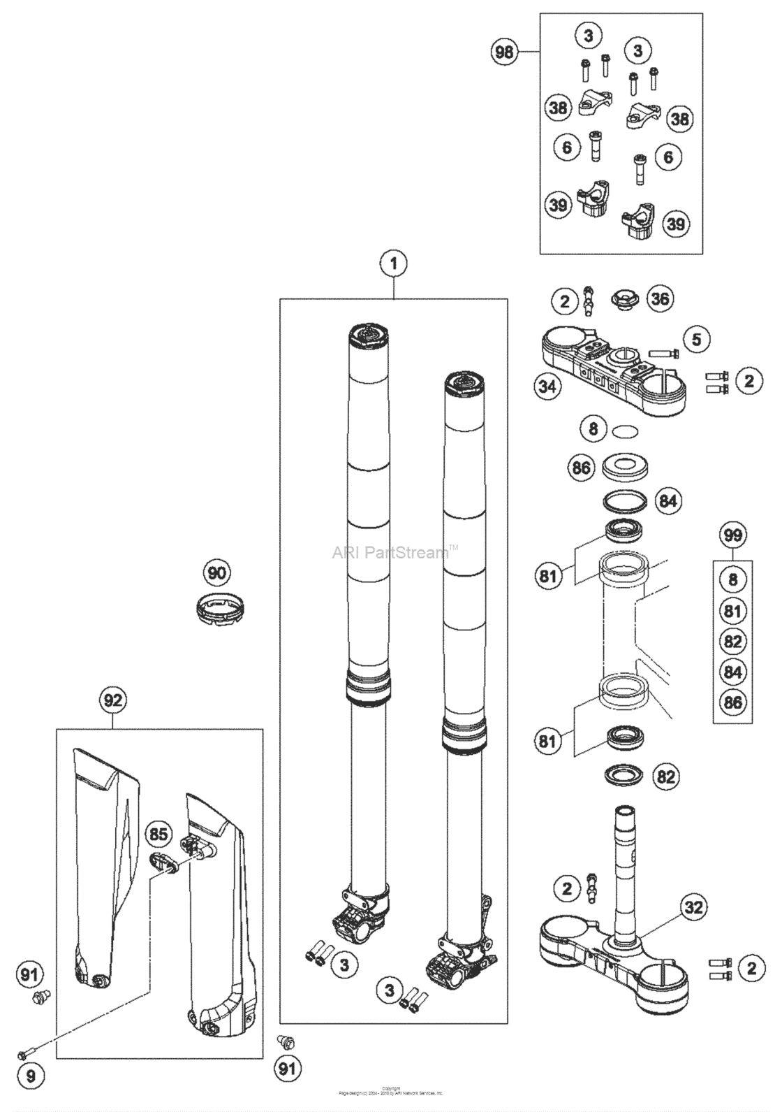Front Fork, Triple Clamp