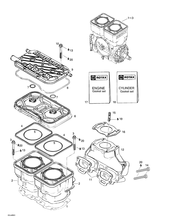 01- cylinder, exhaust manifold