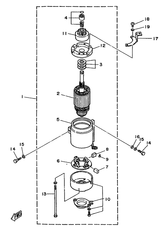 Starting motor for 1990 Yamaha 90 | Europe (General) (999) sales region