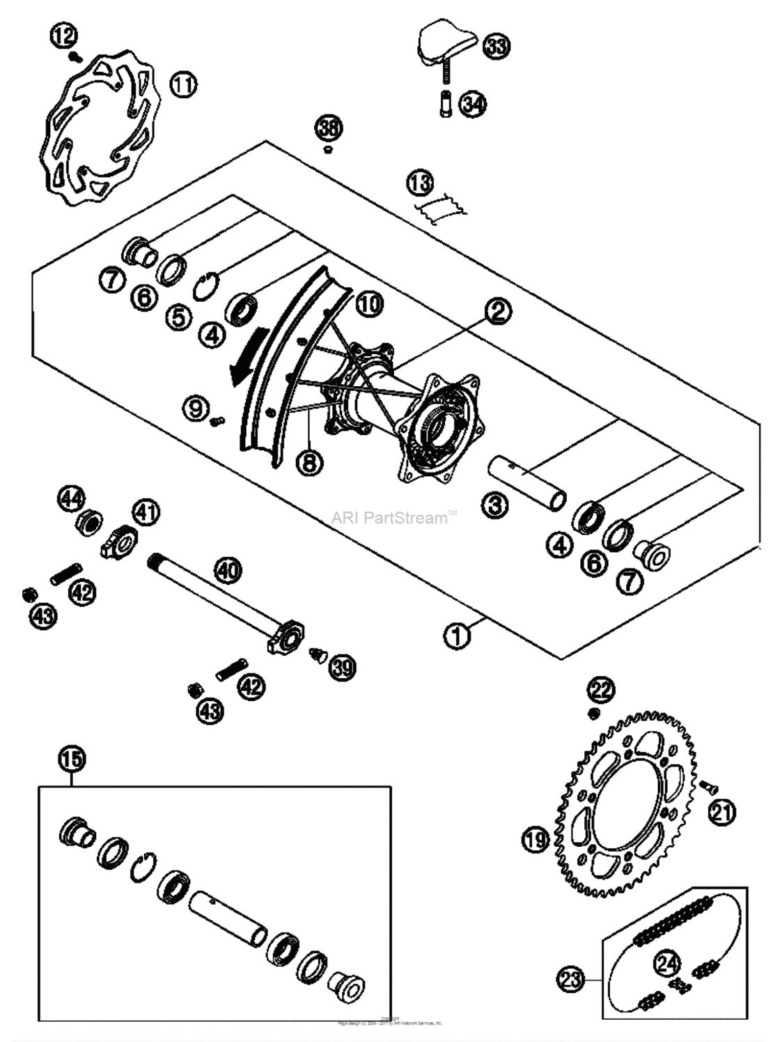 Rear Wheel for 2008 KTM 250 | U.S.A. sales region, , 18085160-939653