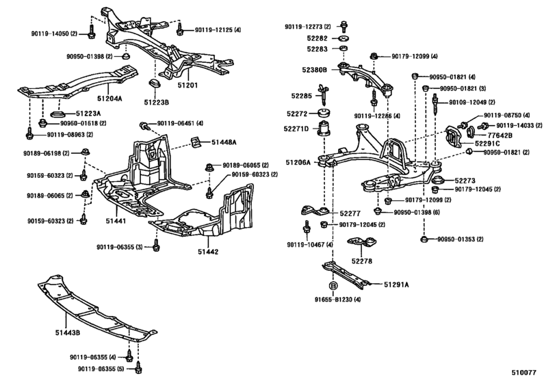 Suspension Crossmember & Under Cover for 1994 1999 Toyota CELICA