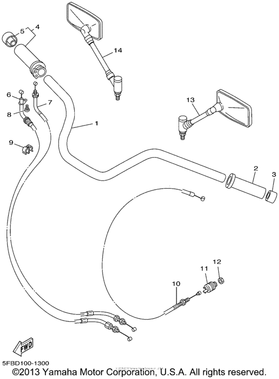 Steering handle & cable