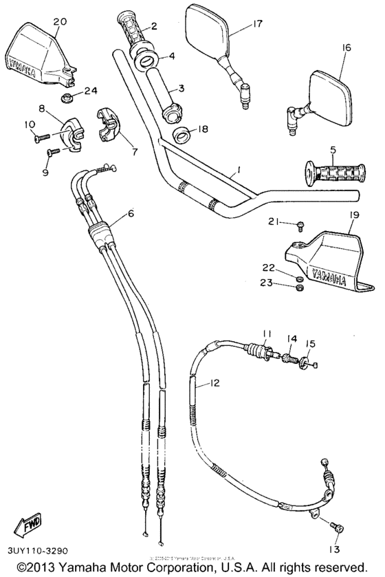 Steering handle & cable