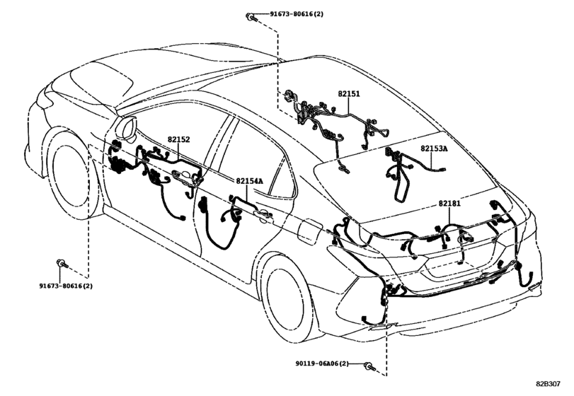 Wiring & Clamp for 2017 2018 Toyota CAMRY/ VISTA/ AURION AXVA70 U.S