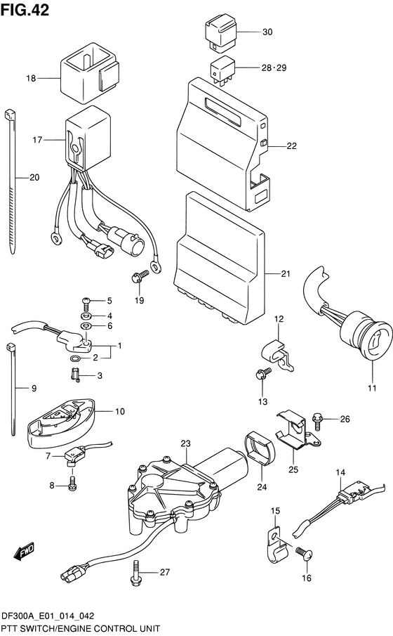 Ptt switch/engine control unit