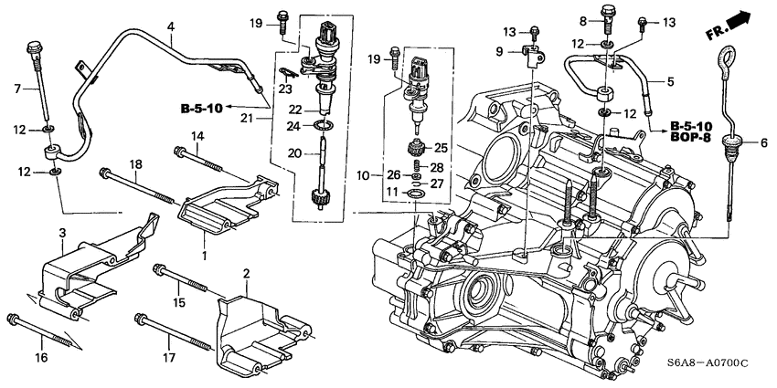 Atf pipe/speed sensor