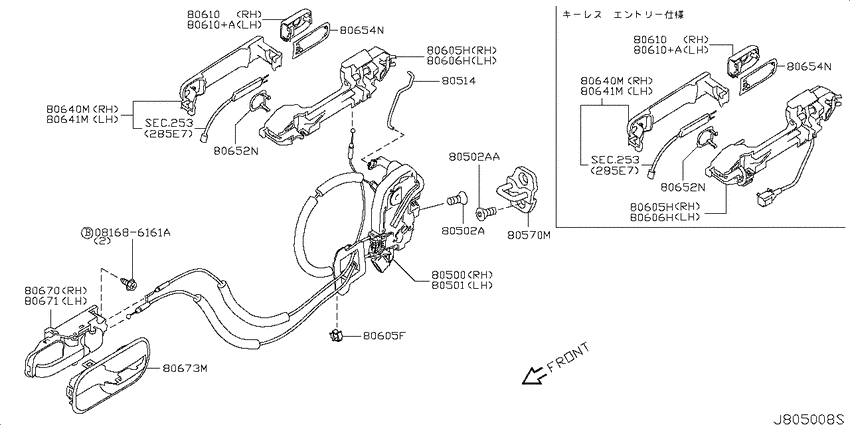 Front door lock & handle