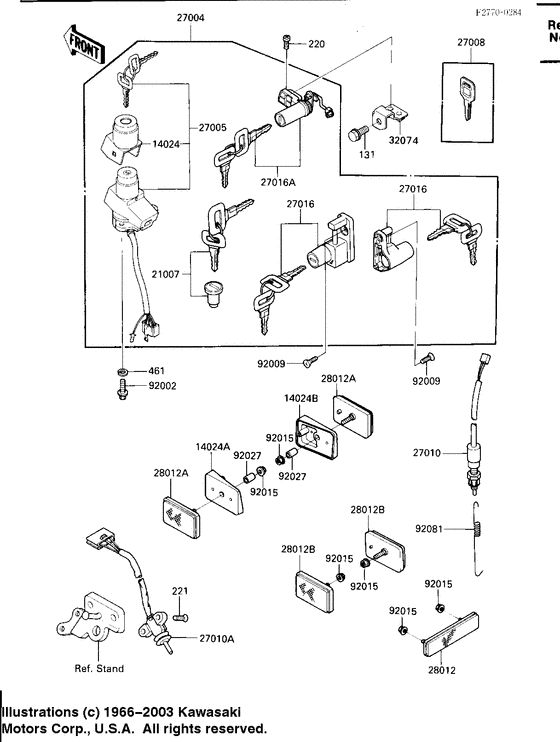 Ignition switch/locks/reflectors