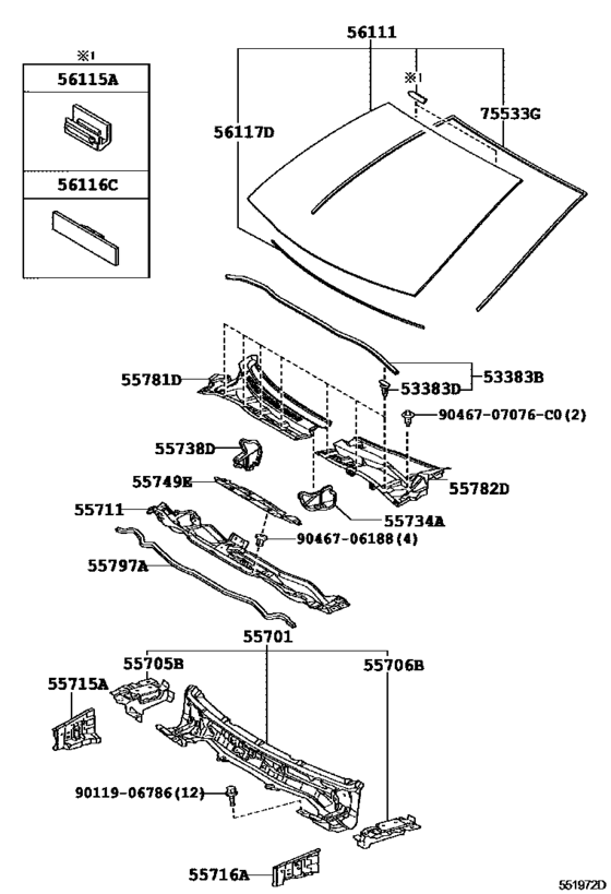 Cowl Panel & Windshield Glass