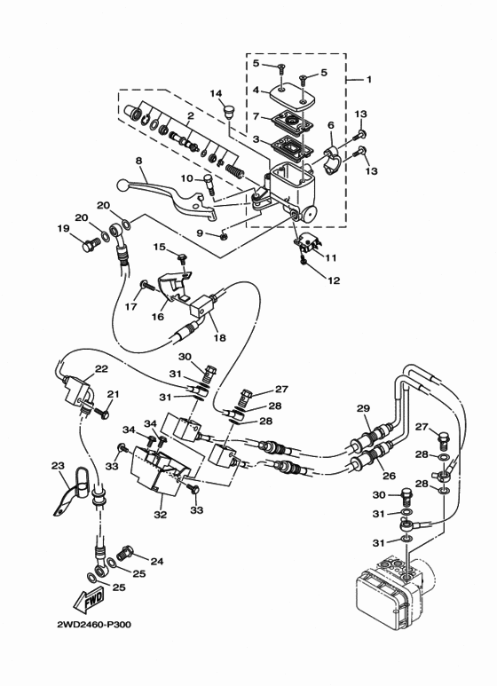 Front master cylinder