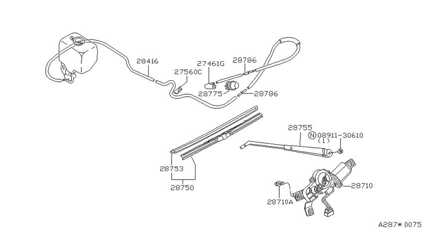 Rear window wiper