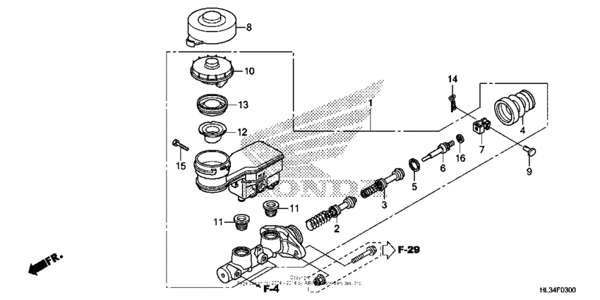 Front brake master cylinder