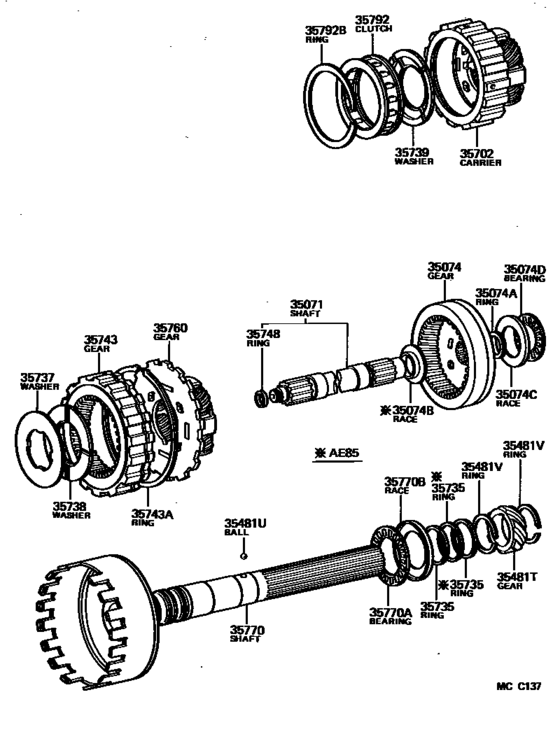 Planetary Gear, Reverse Piston & Counter Gear(Atm)