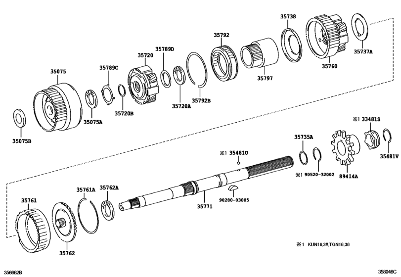 Planetary Gear, Reverse Piston & Counter Gear(Atm)