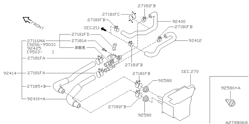 Heater piping