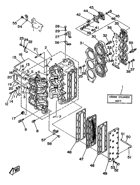Cylinder. crankcase