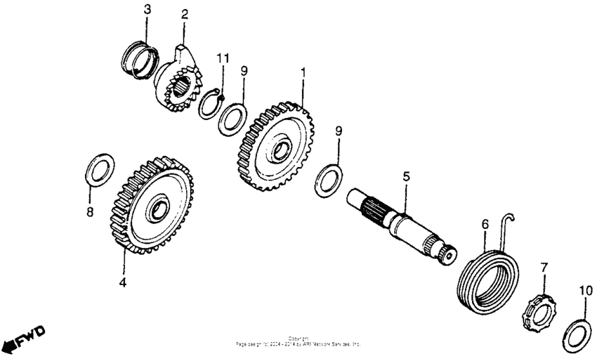 Kick starter spindle 81