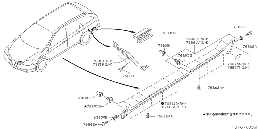 Body side fitting