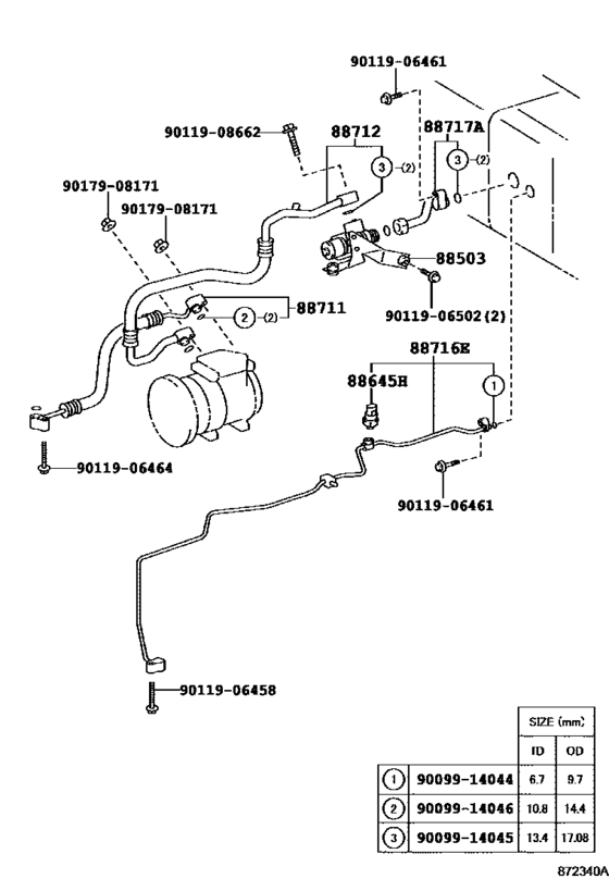 Heating & Air Conditioning - Cooler Piping for 1991 - 2000 Toyota ...