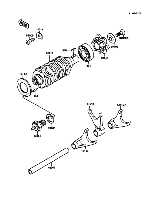 Gear change drum/shift fork(s)