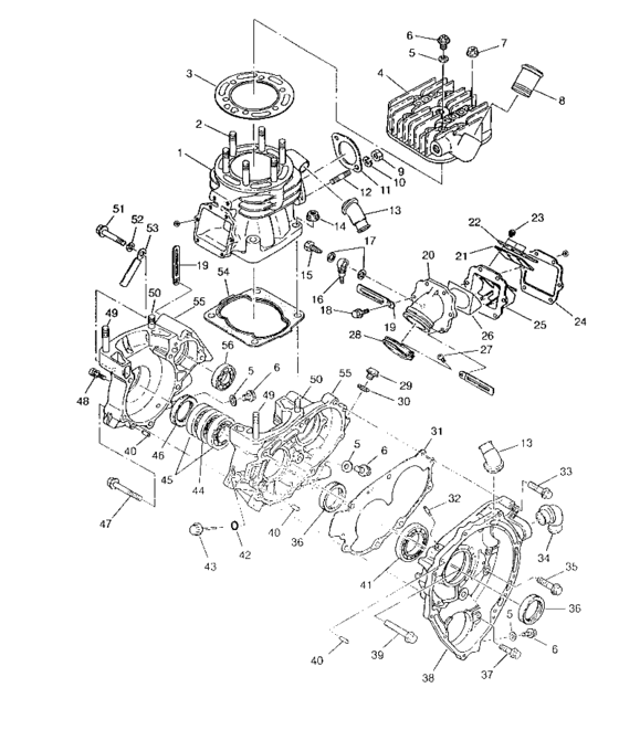 Crankcase and cylinder