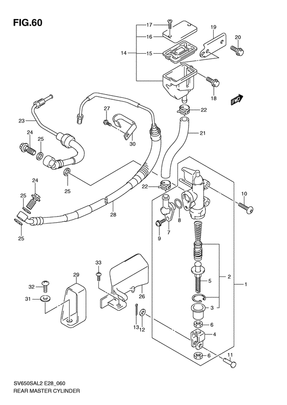 Rear master cylinder