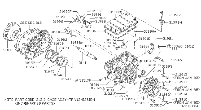 Torque converter,housing & case