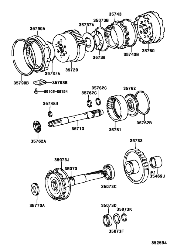 Planetary Gear, Reverse Piston & Counter Gear(Atm)