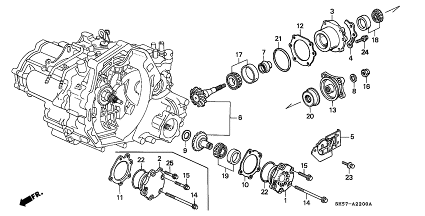 Transfer bevel gear