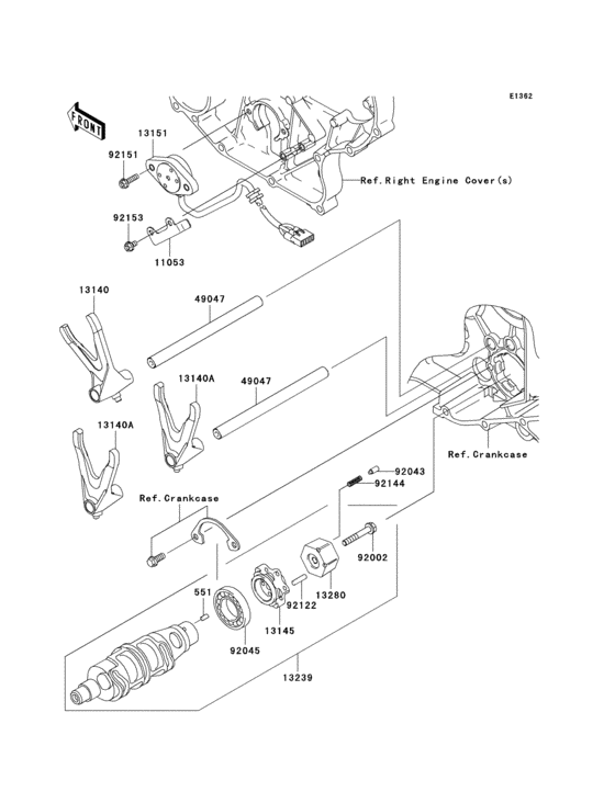 Gear change drum/shift fork(s)(a1)