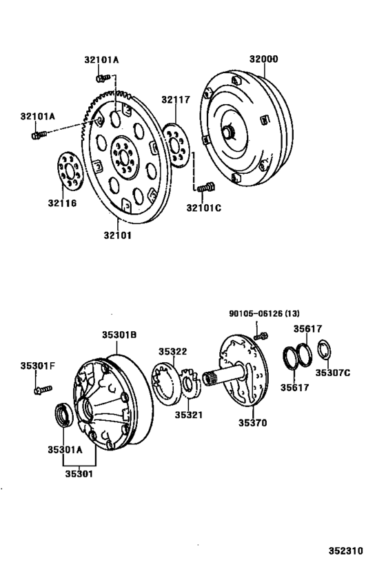 Torque Converter, Front Oil Pump & Chain (Atm)