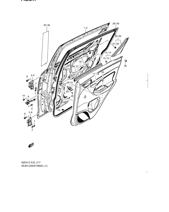 Rear door panel