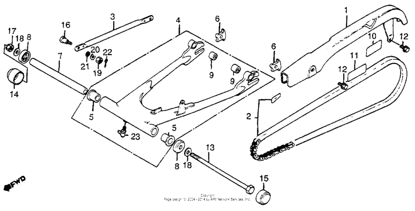 Swingarm + chain case