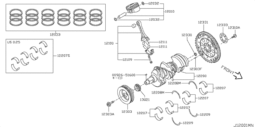 Piston,crankshaft & flywheel
