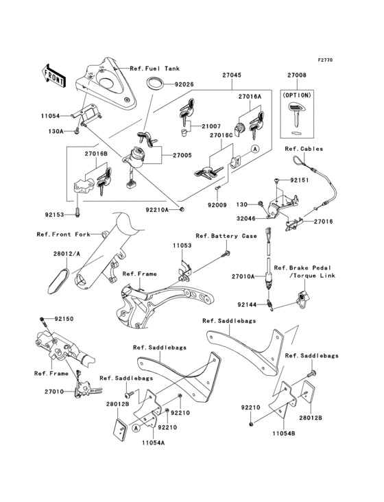 Ignition switch/locks/reflectors