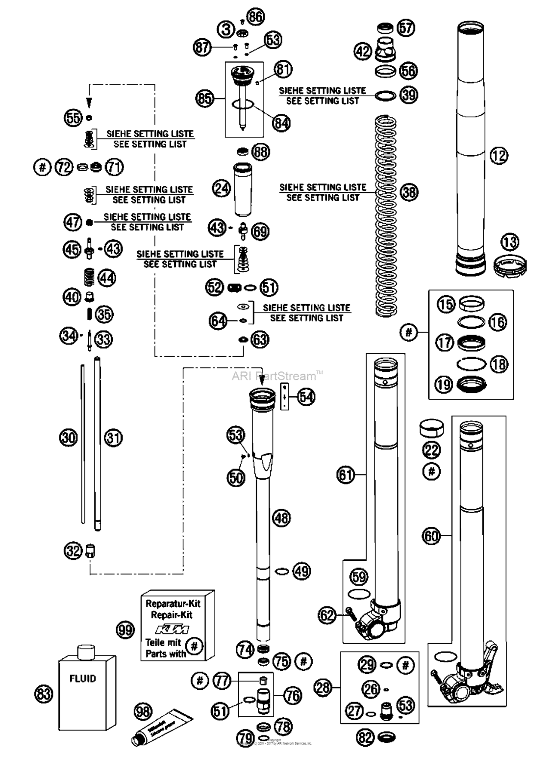 Front Fork, Disassembled