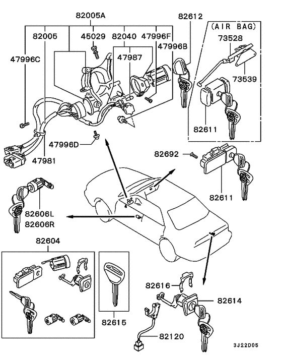 Lock cylinder & key